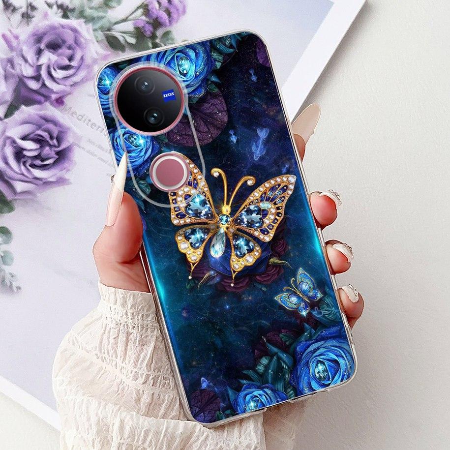 For Vivo V50 Case V2427 Phone Case 2025 New Fashion Butterfly Silicone Soft Cover For Vivo V50 Lite VivoV50 5G Shockproof Bumper