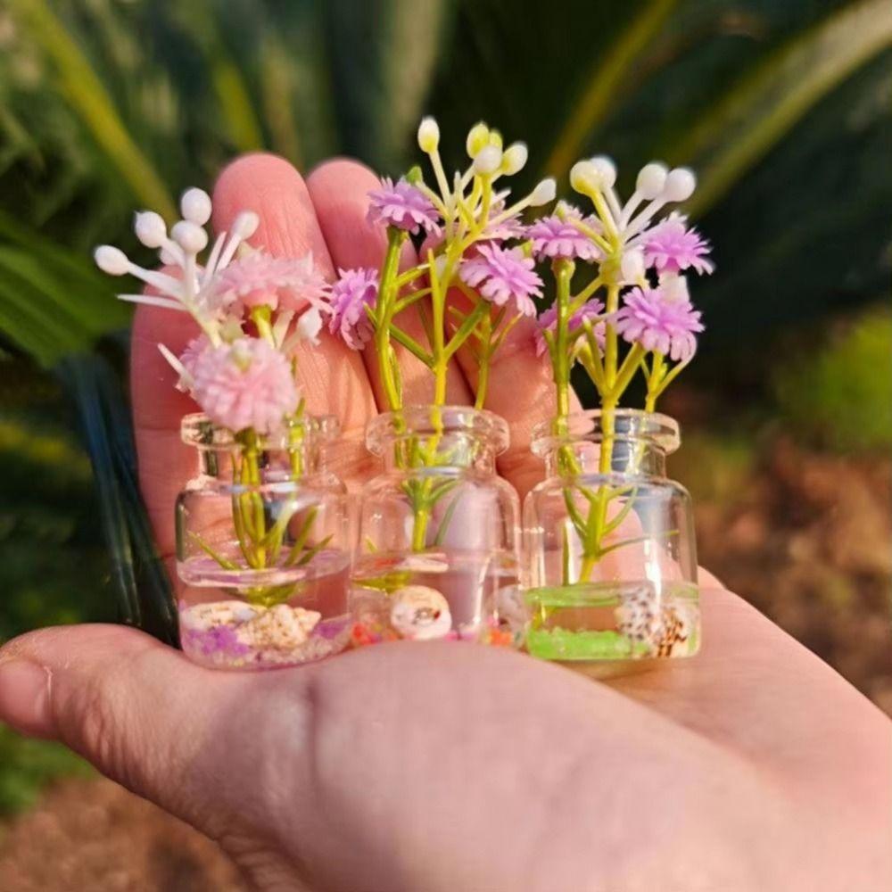 10 Stück Glasmaterial Leuchtende Mini-Vase Kreative Mini-Vase Figur Schlafzimmer Dekor