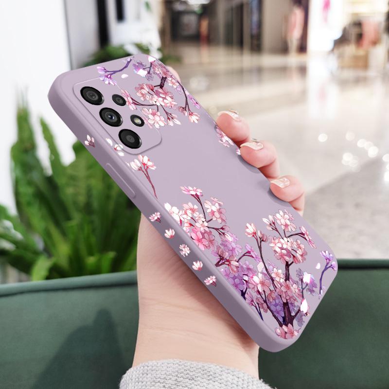Falling Flowers Case For Samsung Galaxy A73 A53 A33 A23 A13 A72 A52 A52S A32 A22 A12 A71 A51 A31 A21S 4G 5G Cover