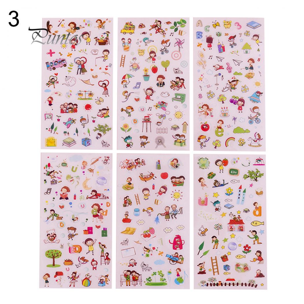 Детские мультяшные наклейки.6 листов