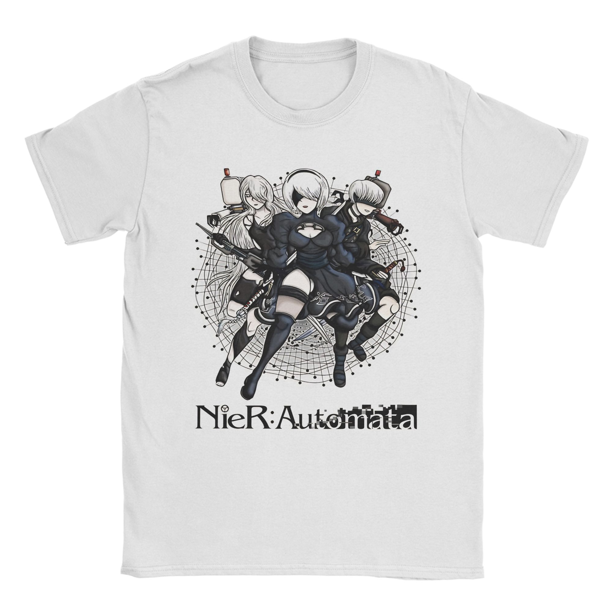 

Vintage T Shirt Summer Nier Automata Snow White Hipster TShirts 100 Cotton Tee Shirt for Unisexs Plus Size Short Sleeve Top Tees S