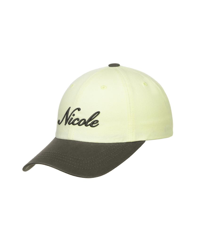 Nigaennikol Nicole Lettering Ball Cap_Yellow Charcoal