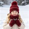 Windproof Winter Hat Scarf Gloves Knitted Thickened Knitted Hat New Toddler Winter Hat  Outdoor Use