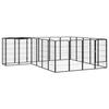 VidaXL Dog Playpen 22 Panels Black 50x100cm Powder-Coated Steel 3115951