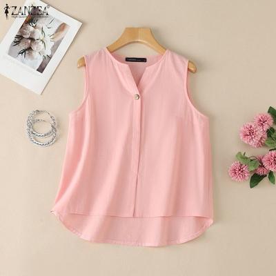 Women Casual V-Neck Solid Color Summer Sleeveless Vest Tops