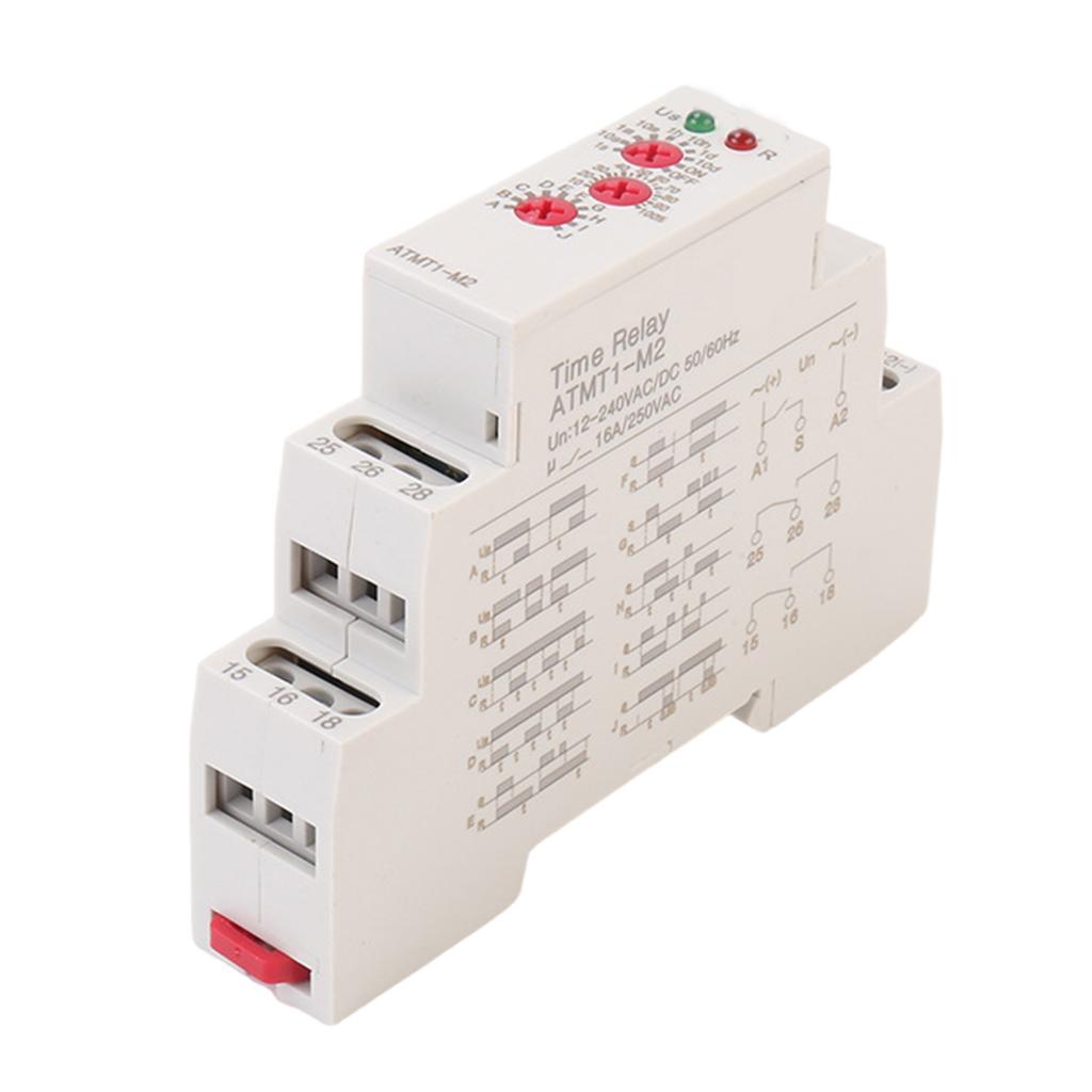 Multifunctional Time Delay Relaying 10 Functions DIN Rail Mount Wide Voltages Designs 12V 240V for Industrial Control
