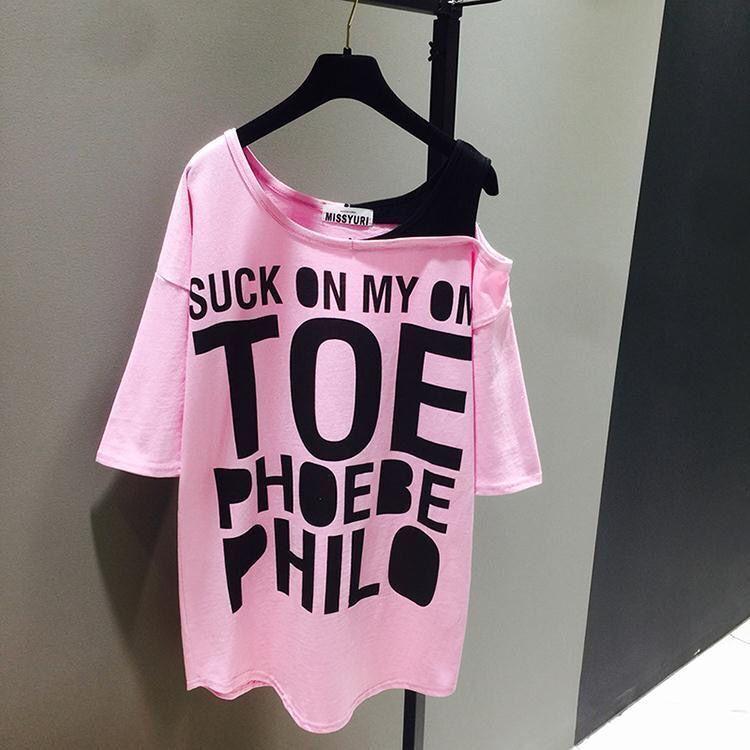 

Футболка с короткими рукавами размера 200 фунтов, женская, толстая, летняя, новый нишевый дизайн, свободная тонкая блузка без бретелек с лямкой на бретельках M