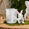 Rabbit Holding Easter Egg Silicone Mold 3D Epoxy Casting Decoration Craft Bunny Hold Easter Egg Epoxy Resin Casting Mold