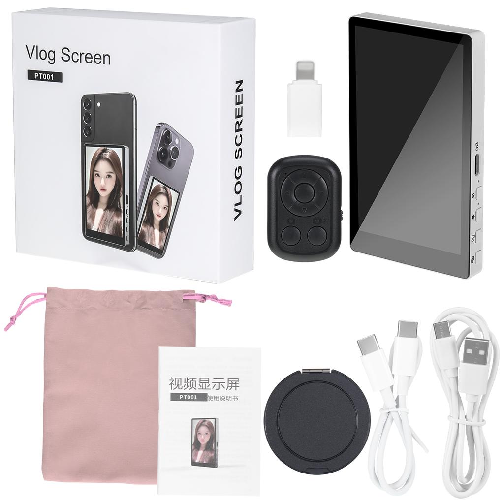 Bezdrátový magnetický monitorový displej pro selfie na mobilní telefon pro chytrý telefon Vlog Živé vysílání Nahrávání videa pro iPhone Android telefon