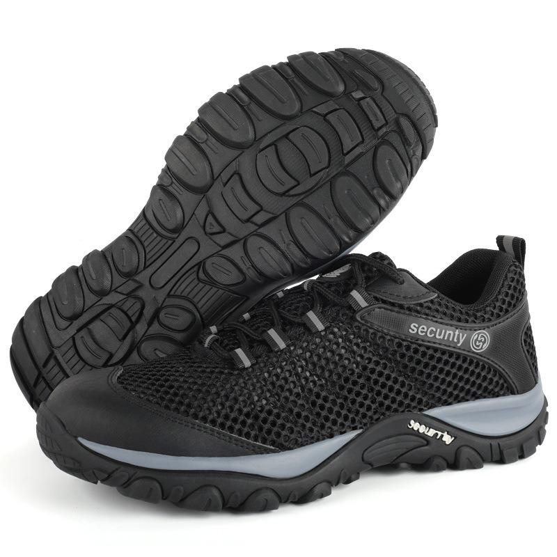 Male Steel Baotou Anti-smash and Anti-puncture Summer Lightweight Breathable Construction Site Safety Shoes Mesh Work Shoes