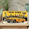 Metal Wall Poster Bangkok License Plate, Tuk Tuk Night City Temples Street Scene, Bar Decor, 20x30cm