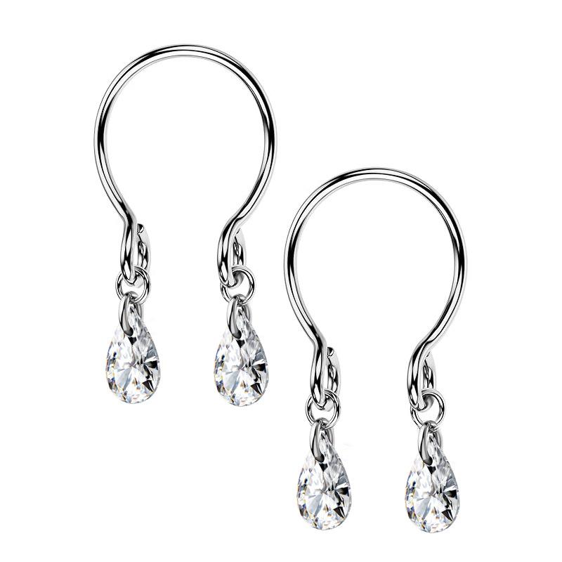 U Shaped Nipple Ring Fake Piercing Pendant Drip Zircon Nipple Chain Magnetic Clip On Body Jewelry