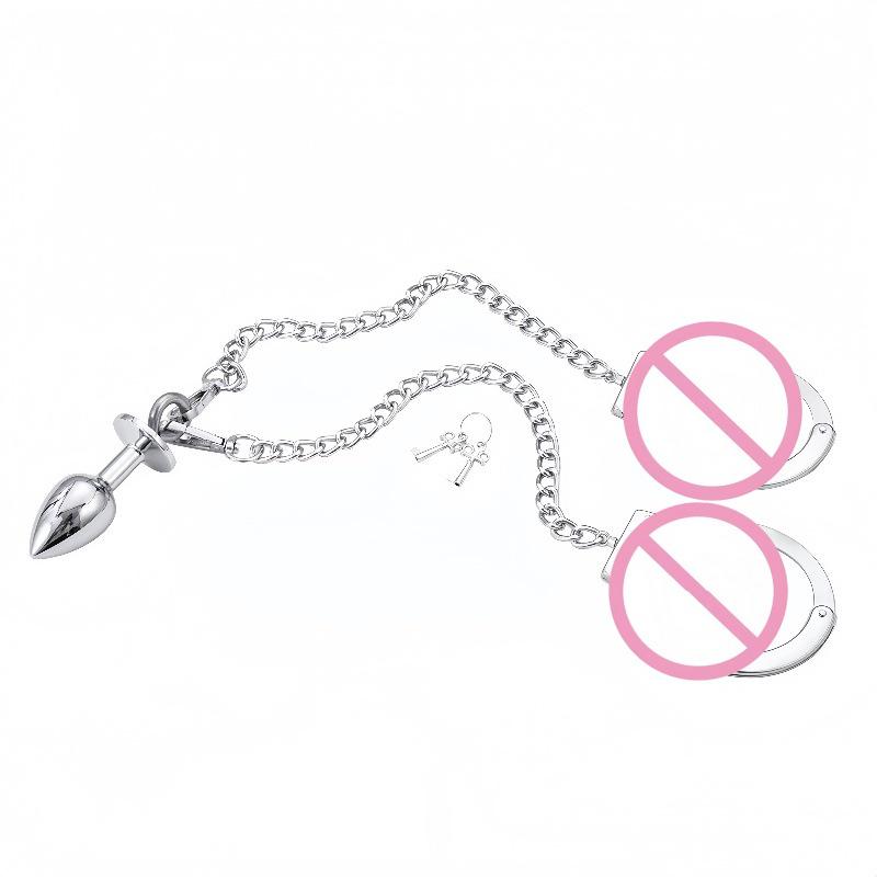 Diamond Butt Plug & Handcuffs Set for Men and Women - Anal Training & Adult Play