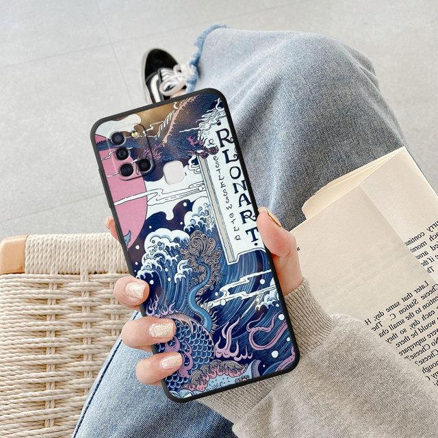 Mode Chinesischen Tiger Drachen Fall Für Samsung Galaxy A50 A02 A01 A02s A10 A03s A04s A03 Core A04 A20e A40 a70 A54 A34 Abdeckung