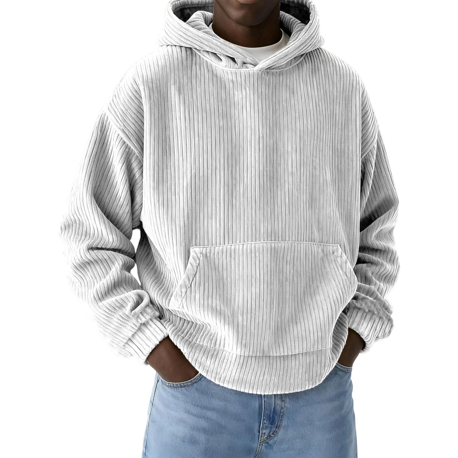 

Мужская Повседневная Спортивная Свободная Толстовка с Капюшоном и Вышивкой XL белый