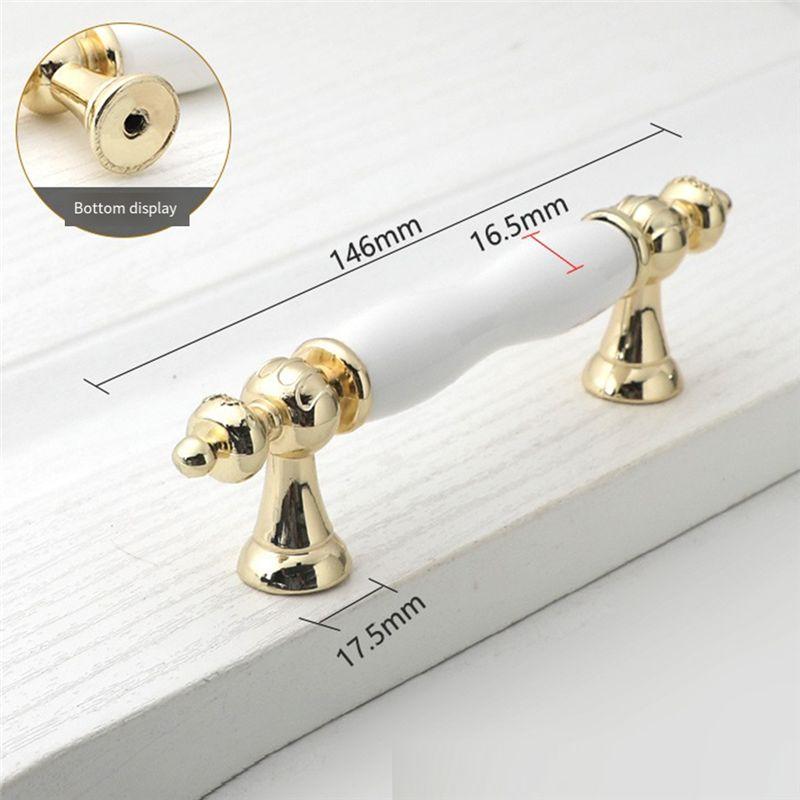AAAF Fashion Cabinet Handle Golden Kitchen Cupboard Door Handle Drawer Pull European Style White Furniture Handle