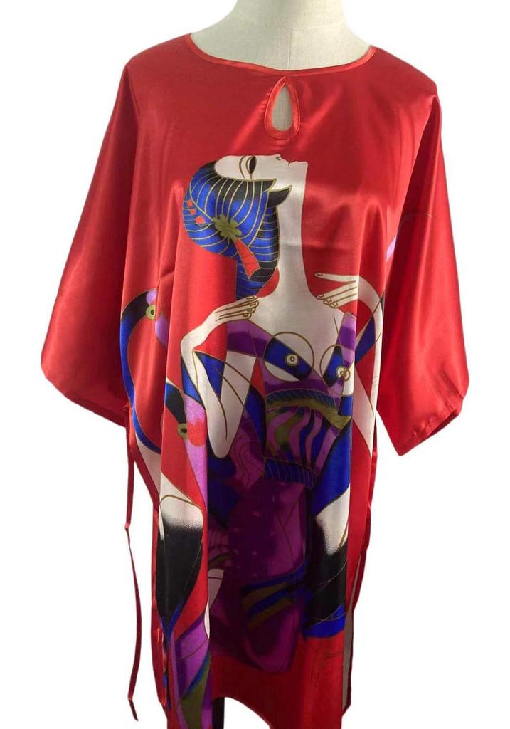 Plus Size Silk Qipao Pajama Robe & Tang Suit Bathrobe