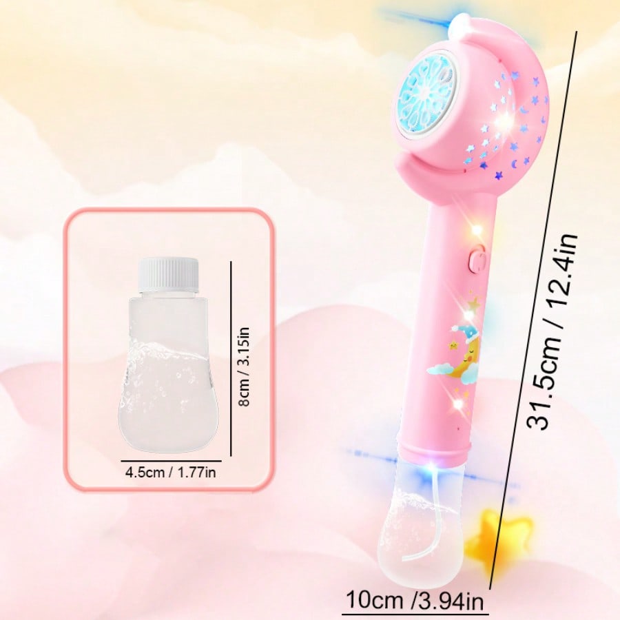 

Пистолеты-пузыри «Луна» для детей, Электрическая машина для пузырей со светодиодной подсветкой, Безопасные игрушки для улицы для мальчиков и девочек 3-12 лет, Подарки для дня рождения, свадебной вечеринки Pink разноцветный