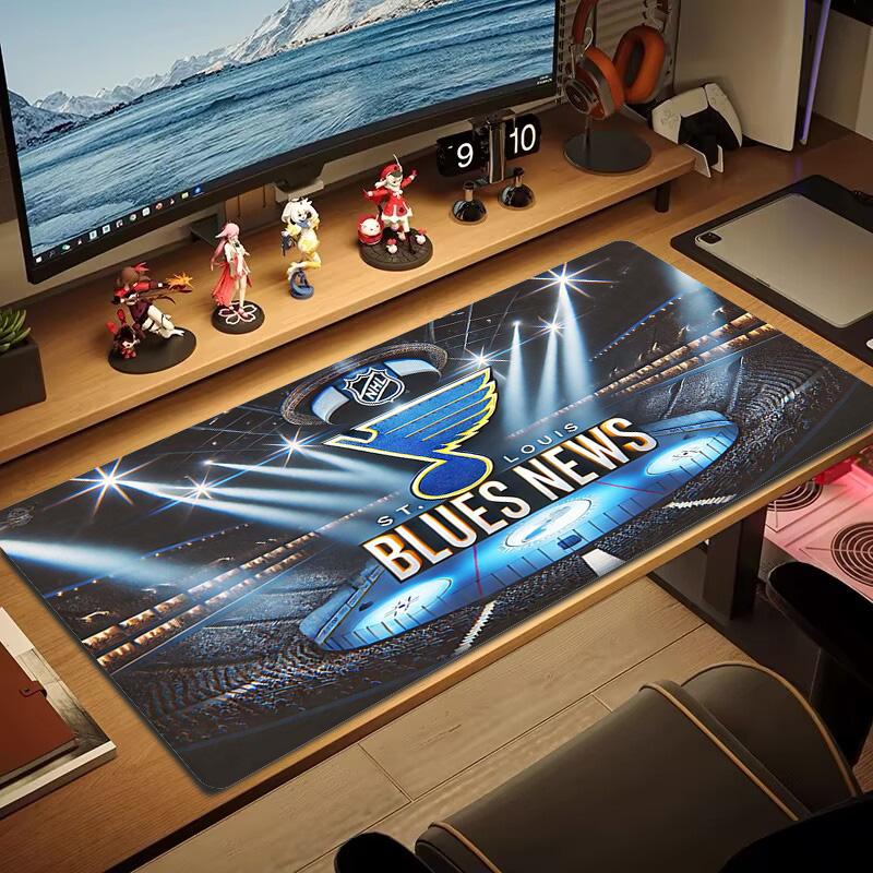 St. Louis Blues Logo Color Mouse Pad Large Gaming Table Cushion Non-slip Laptop Tablet Big Mousepad XXL Mat Mini PC Playmat With Lock Edge