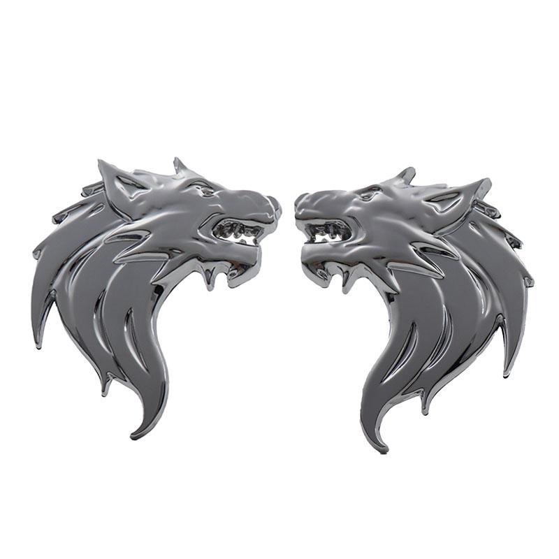 3D Premium Wolf Head Beast for Car Fender Trunk Rear Bonnet Decal Emblem Badge Sticker Accessories