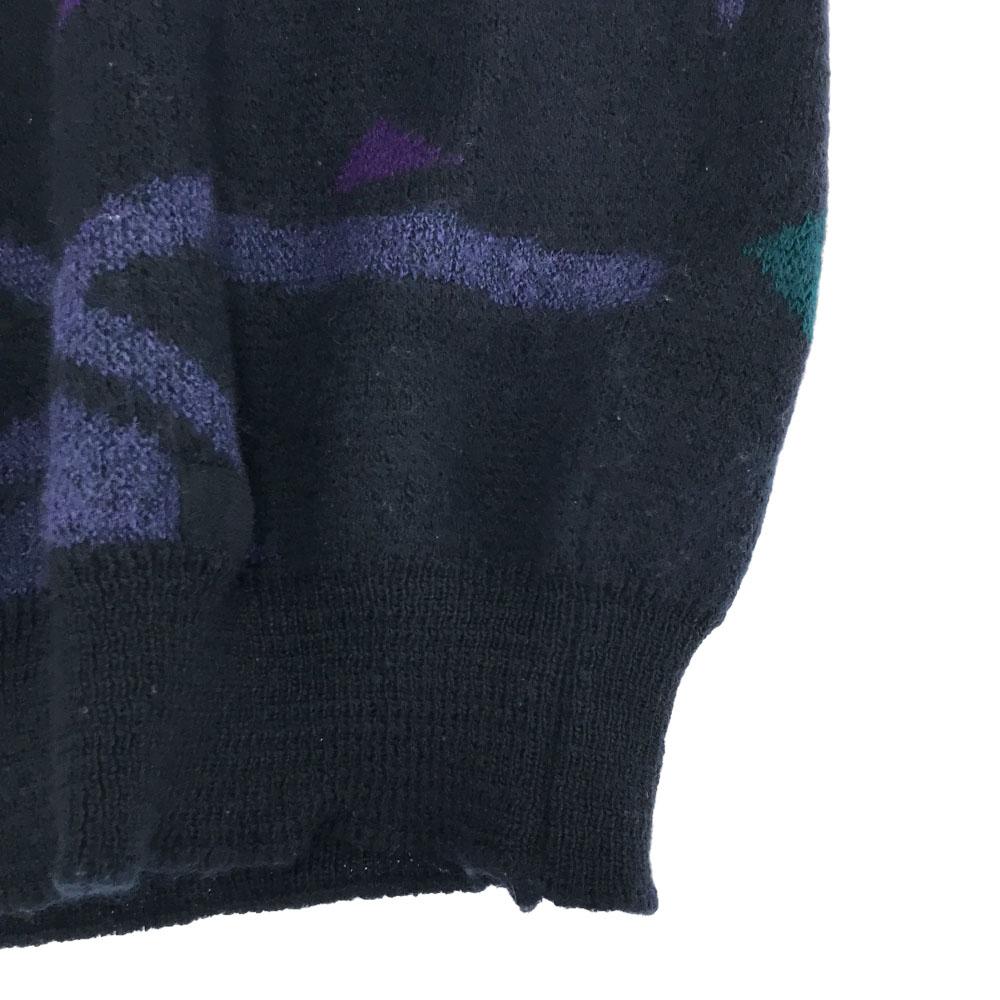 Vintage 80s Wool Blend Overall Handle Long Sleeve Crew Neck Sweater Knit Men's Used