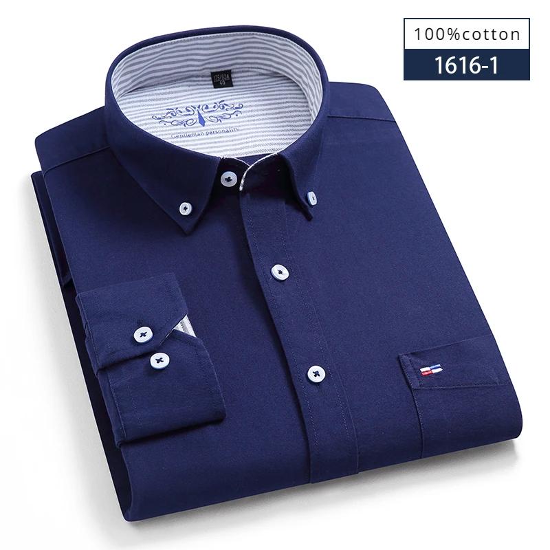 New in shirt hight quality 100%cotton oxford long-sleeve shirts for men slim fit formal shirt soft office elegants white clothes