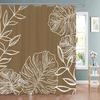 Green Plant Fabric Shower Curtain Tropical Monstera Leaf Shower Curtains For Bathroom Decor Minimalist Botanical Decorative