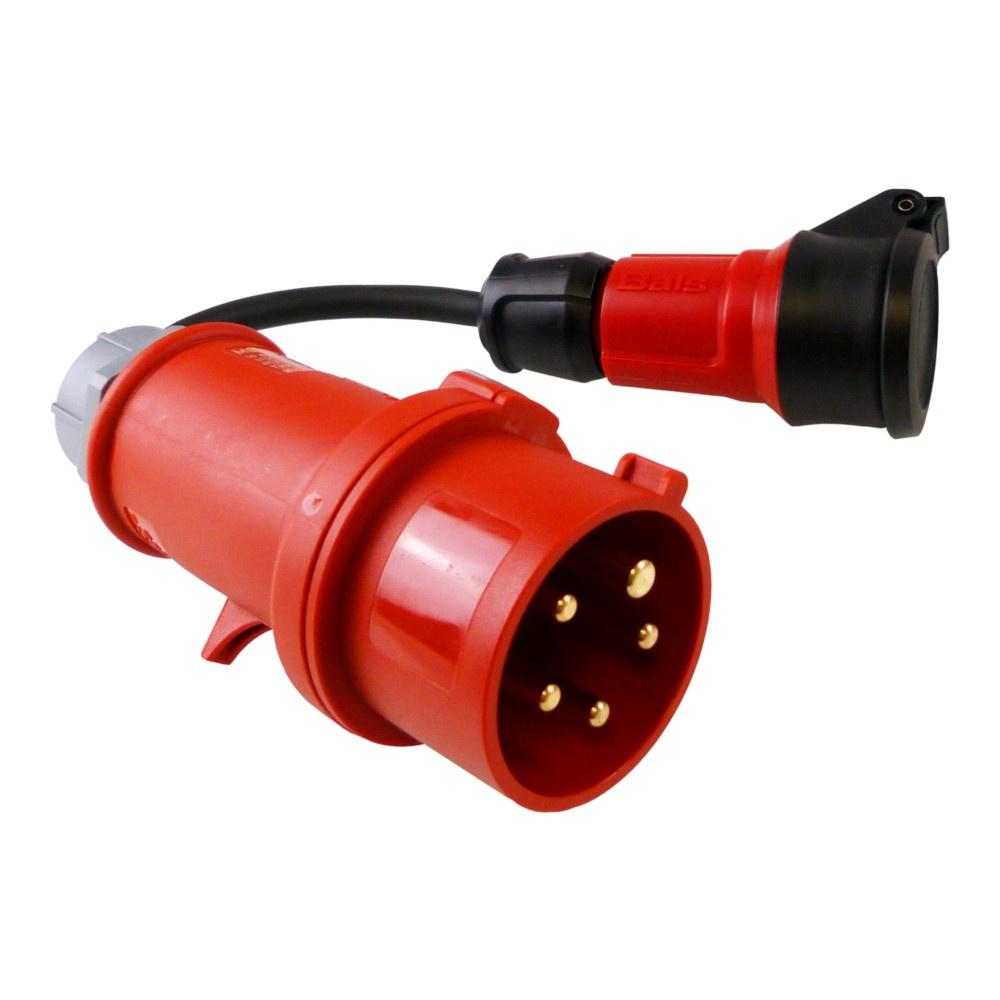 Kabel Przejściowy Adapter Siłowy Z Wtyczki 16A/5P Na Gniazdo 230V 30Cm