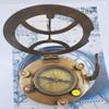 Brass Sundial Compass – Antique Nautical 10 Cm Compass with Sundial Function