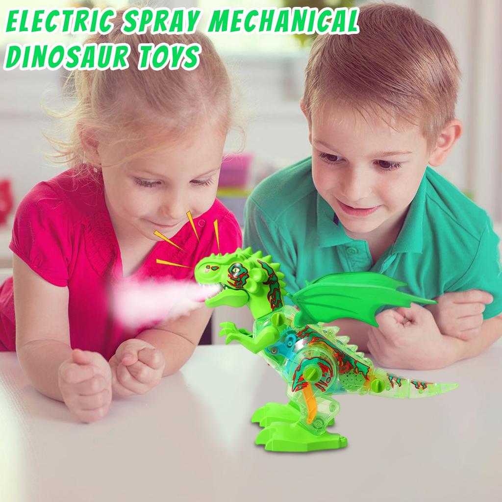 Electric Spray Mechanical Dinosaur Toy DIY Disassembly Dinosaur Walking With Music And Light Gear Tyrannosauruss Rexs