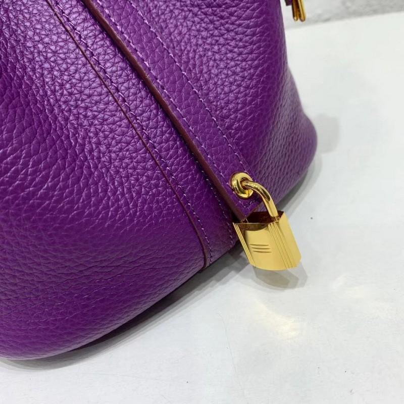 Mini Borsa a Secchiello in Vera Pelle Togo da Donna Borsa a Mano Morbida Strutturata In Vari Colori