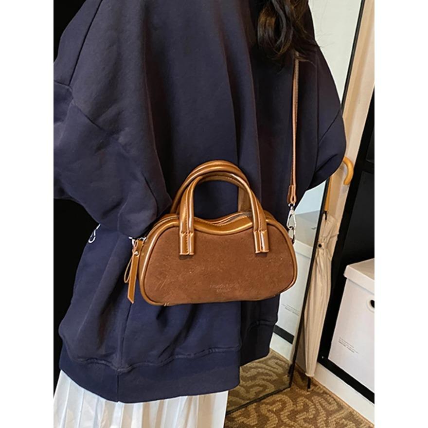 Brown Frosted Small Handbags  Autumn Winter New Pillow Bag High-end Textured Lady Commuter Crossbody Bags