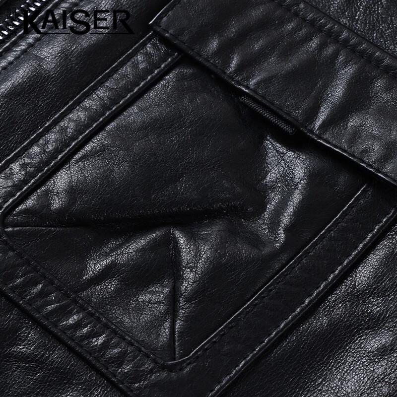 Kaiser Men's Hooded Genuine Leather Vest