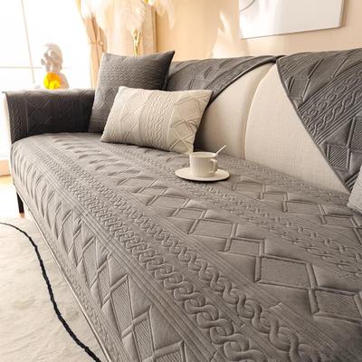Coussin de canapé Jacquard universel en tissu peluche, housse de canapé antidérapante, serviette de canapé tout compris, coussin de siège, Protection de meubles