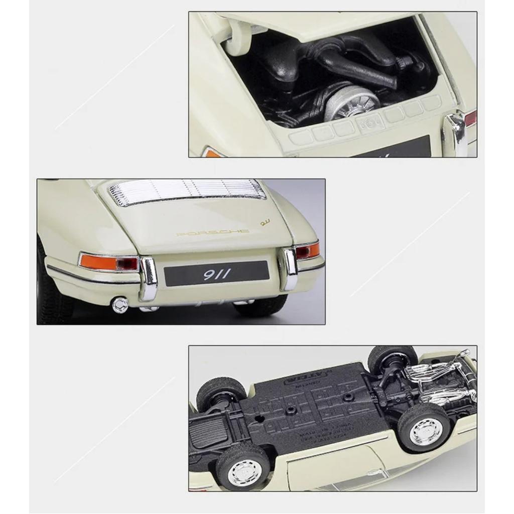 WELLY 1/24 1964 Porsche 911 Alloy Scale Car Model Diecast Metal Miniature Model Car Static Collection Children Toy Car Vehicle