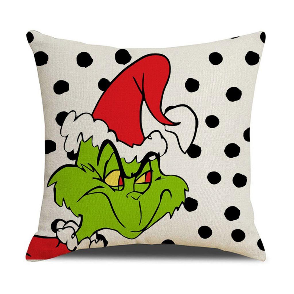 Christmas Happy Throw Pillow Cover, 18 X 18 Inch, Winter Holiday Cushion Cover Sofa Decor