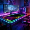 LED Lighting RGB Mouse Pad E-sports Game Keyboard Pad Table Mats Streamer Light Rainbow Laptop Accessories Mousepad Gamer Anime