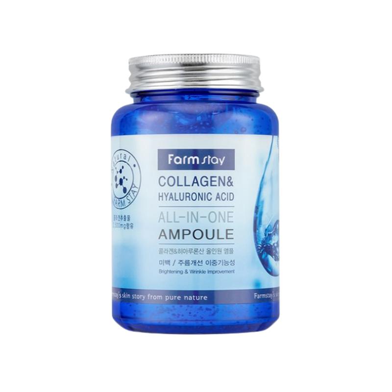 

Farm Stay Collagen & Hyaluronic Acid All-in-One Ampoule 250ml – Deep Moisture & Elasticity Serum for Firm, Radiant Skin
