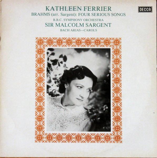 

LP Record KATHLEEN FERRIER B. B. C. SYMPHONY Brahms Four Serious Songs Bach LXT6934 DECCA 1979 Japan Classical Used