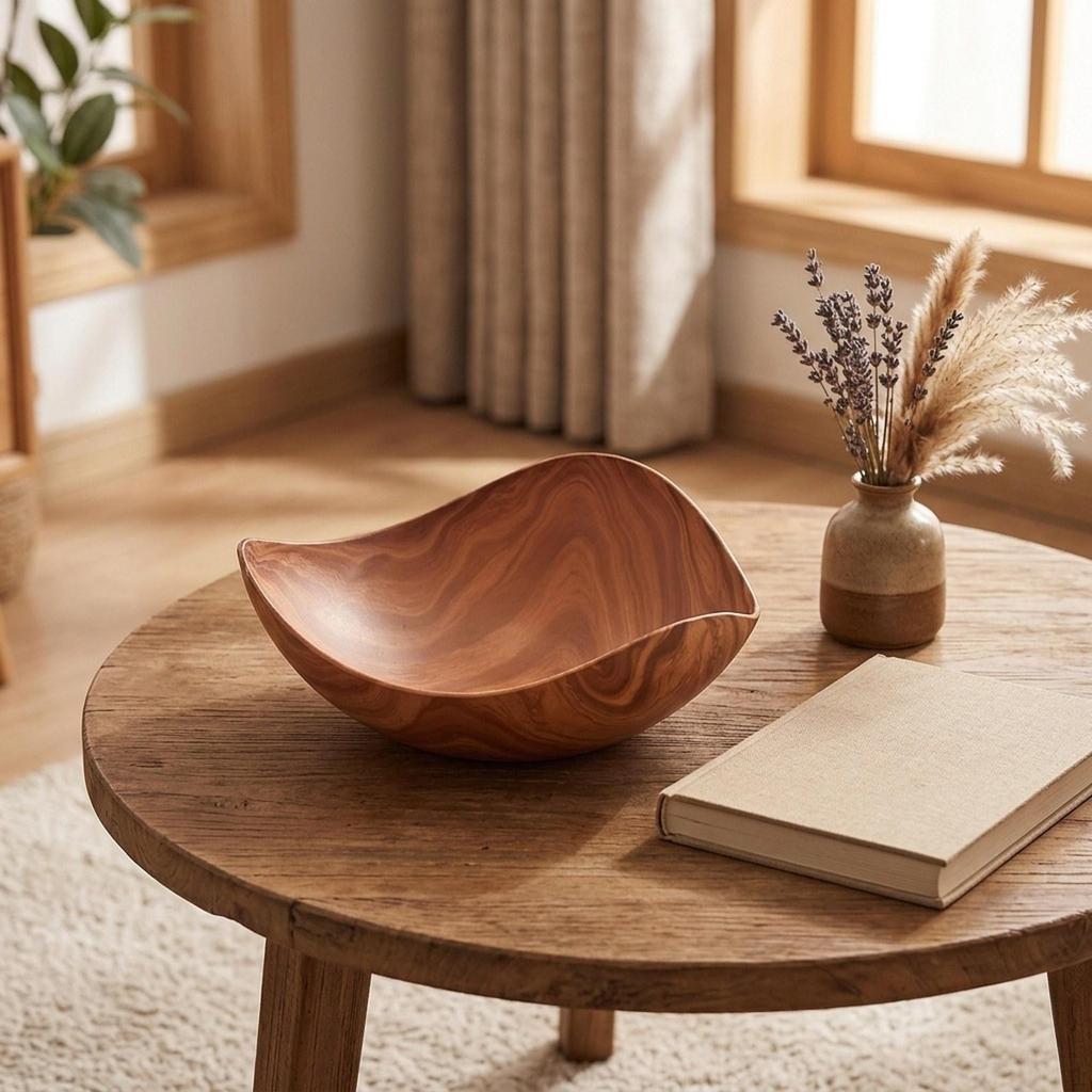 Serving Bowl Candy Snack Tray Imitation Wood Grain Fruit Dried Plate for Sandwich