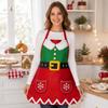 Polyester Christmas Apron Oil-Resistant Kitchen Aprons New Santa Claus Apron  Holiday Decor