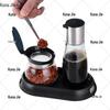 KUNAJIE Stainless Steel & Glass Condiment Dispenser