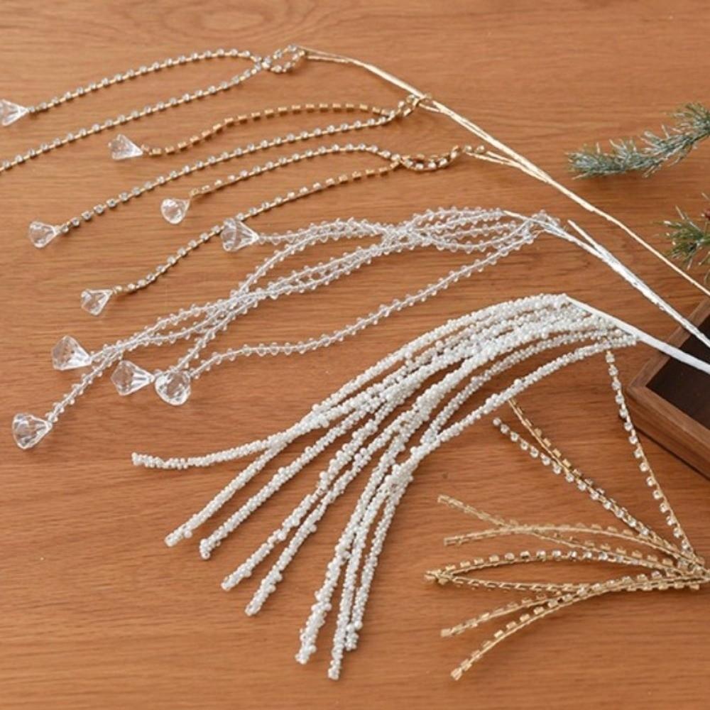 Glitter Finish Christmas Crystal Spray Pick Artificial Christmas Spray Holiday Wedding Decor