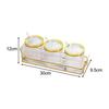Clear Seasoning Box Jar Set Multipurpose Kitchen with Tray Pot for