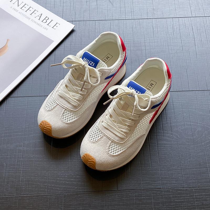 Mesh breathable German training shoes women's 2025 summer new fashion soft baseplate shoes versatile non-slip lace-up sports Forrest Gump shoes