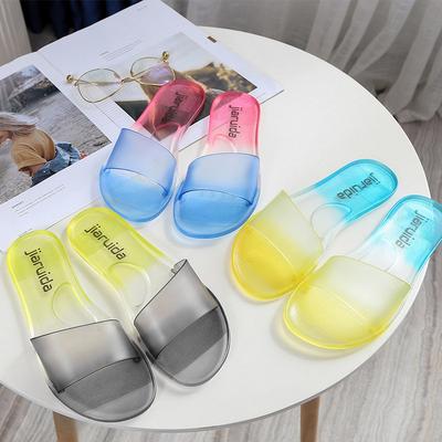 Crystal Slippers for Women's Summer Outdoor Fashion, Internet Famous Transparent Flat Sandals, Casual Beach Trendy, Non Slip