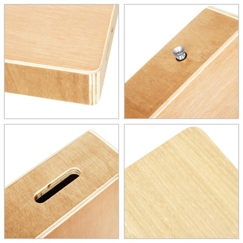 Basic Box Drum Percussion Box Flat Hand Drum Travel Cajon Box Drum with Strings