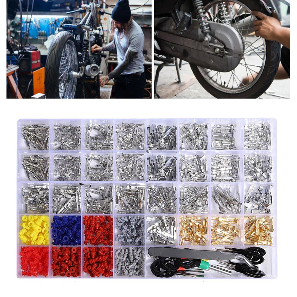 950Pcs Connector Pin Terminals Car Electrical Wire Terminals 1/1.5/1.8/2.2/2.8/3.5mm Automotive Pin Connector Enduring