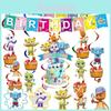 Word Party Theme Party Supplies Set With Colorful Plates Cups And Happy Birthday Banner For Kids Celebrations
