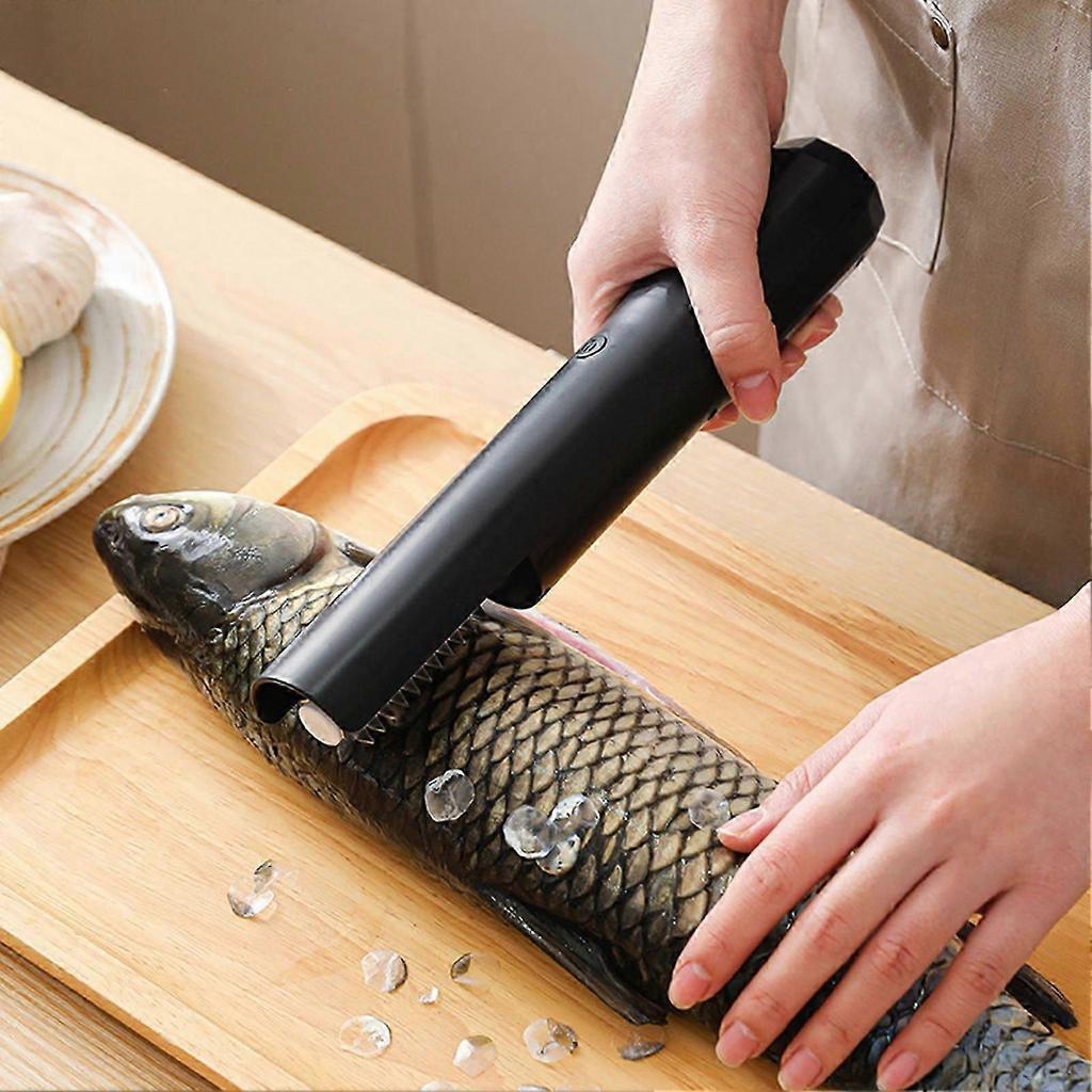 Electric Fish Scaler Automatic Descaler Tool with Stainless Steel Blades Cordless Rechargeable
